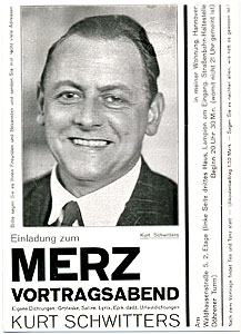 Kurt Schwitters, Einladung zum Merz Vortragsabend, 1926 oder spter 