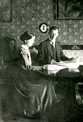 Kurt and Helma Schwitters in their flat, Waldhausenstrae, Hanover, 1919